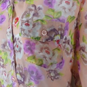 Xhilaration Tops - Pretty Pink Floral Button Down Blouse Xhilaration Tops - Pretty Pink Floral Button Down Blouse